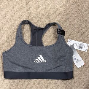 NWT—Adidas Charcoal Racerback Sports Bra